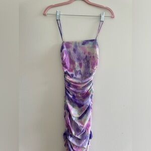 The Hamptons Mesh MIDI Dress — lavender XS